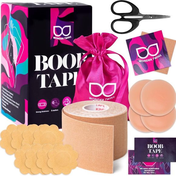 WonderTwins Breast Lift Tape - Waterproof & Sweat-proof Adhesive Boob Tape X 2 - Picture 2 of 9